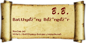 Batthyány Böngér névjegykártya